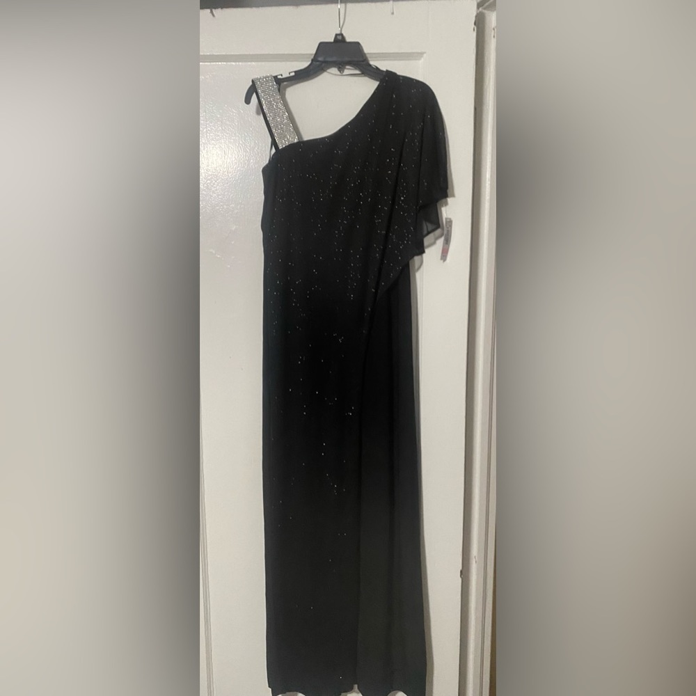 One Shoulder Glitter Jumpsuit